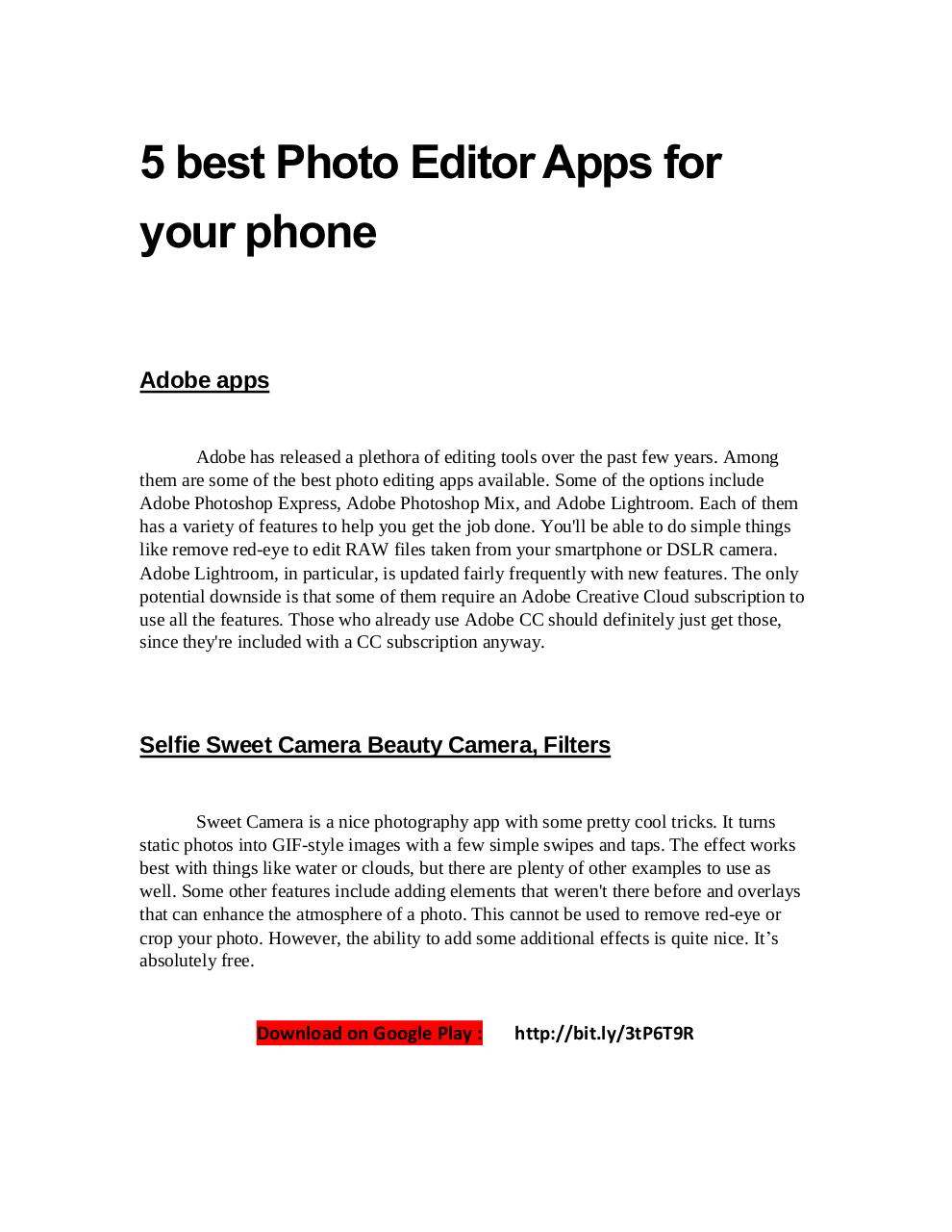5 best Photo Editor Apps for Android.pdf - page 1/3
