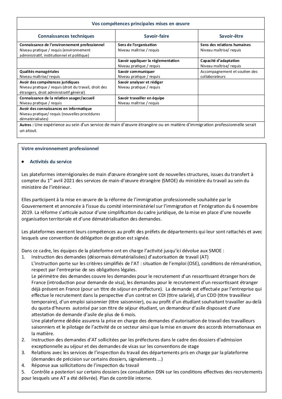 Aperçu du document Fiche de poste B responsable instruction PFMOE 200121.pdf - page 3/4 Fiche de poste B responsable instruction PFMOE 200121.pdf - page 3/4