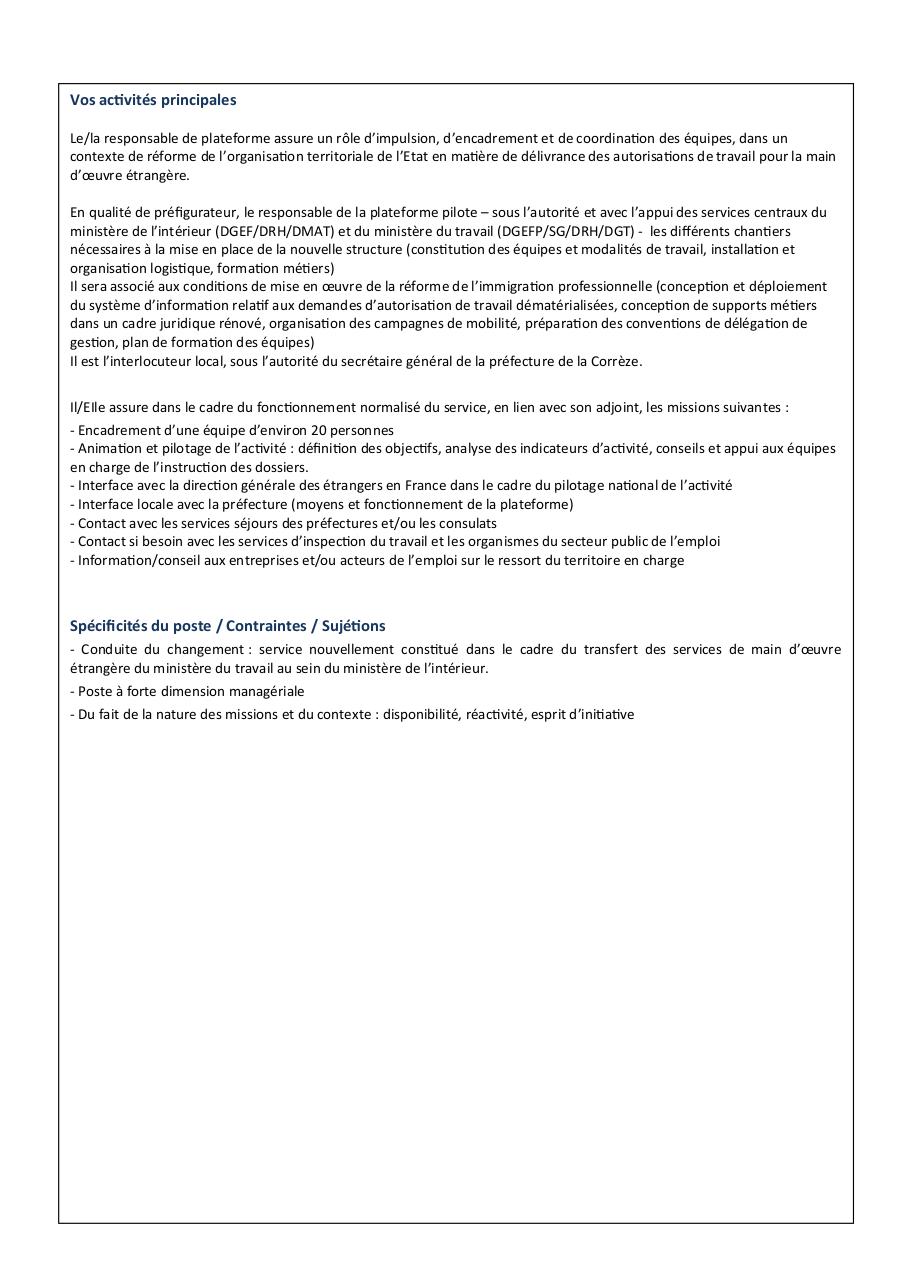 Aperçu du document Fiche de poste responsable PFMOE Tulle.pdf - page 2/4 Fiche de poste responsable PFMOE Tulle.pdf - page 2/4
