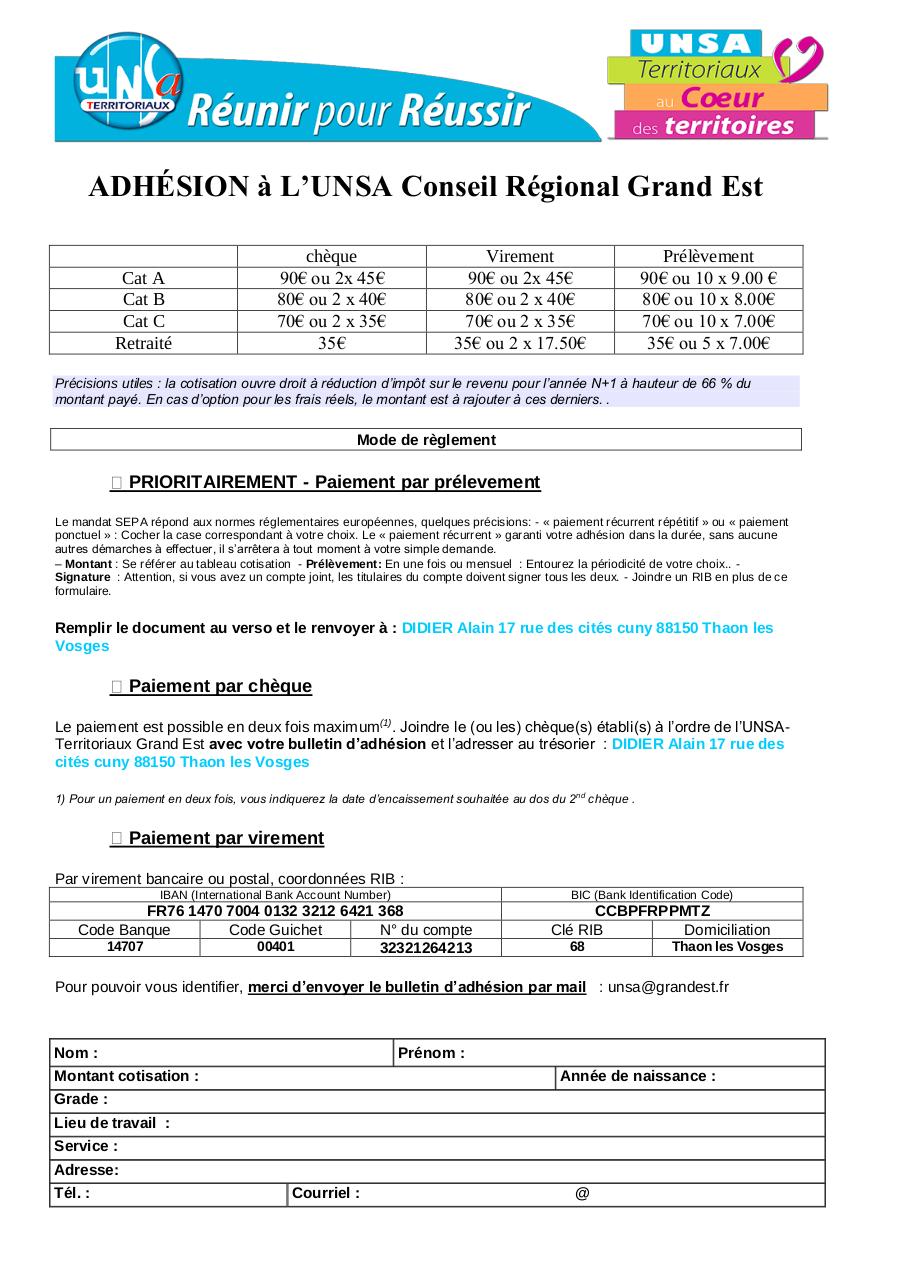 Aperçu du document Notre bulletin d adhesion.pdf - page 1/1